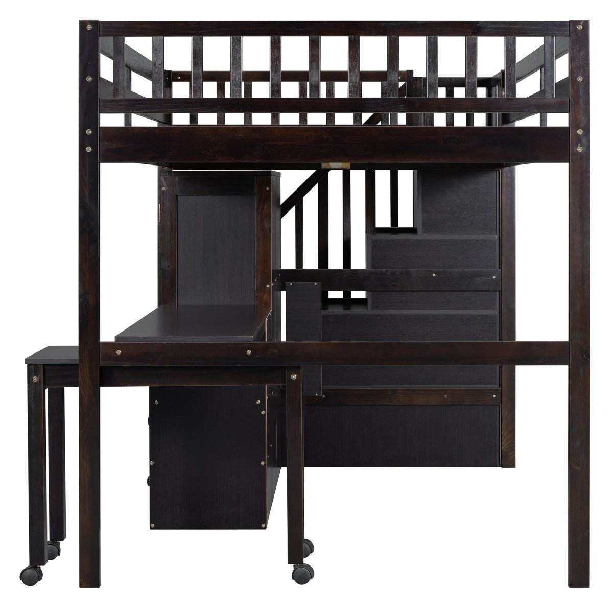 Full Multifunctional Solid Wood Loft Bed With Storage - Sleep Galleria
