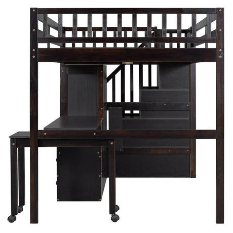 Full Multifunctional Solid Wood Loft Bed With Storage - Sleep Galleria