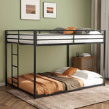 Full Over Full Metal Bunk Bed Frame With Ladder and Guardrails - Serenova - Omega Lifestyles