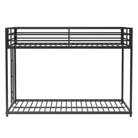 Full Over Full Metal Bunk Bed Frame With Ladder and Guardrails - Serenova - Omega Lifestyles