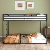 Full Over Full Metal Bunk Bed Frame With Ladder and Guardrails - Serenova - Omega Lifestyles