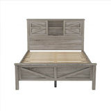 Full Platform Bed With Double Sliding Barn Door Charging Station - Serenova - Omega Lifestyles