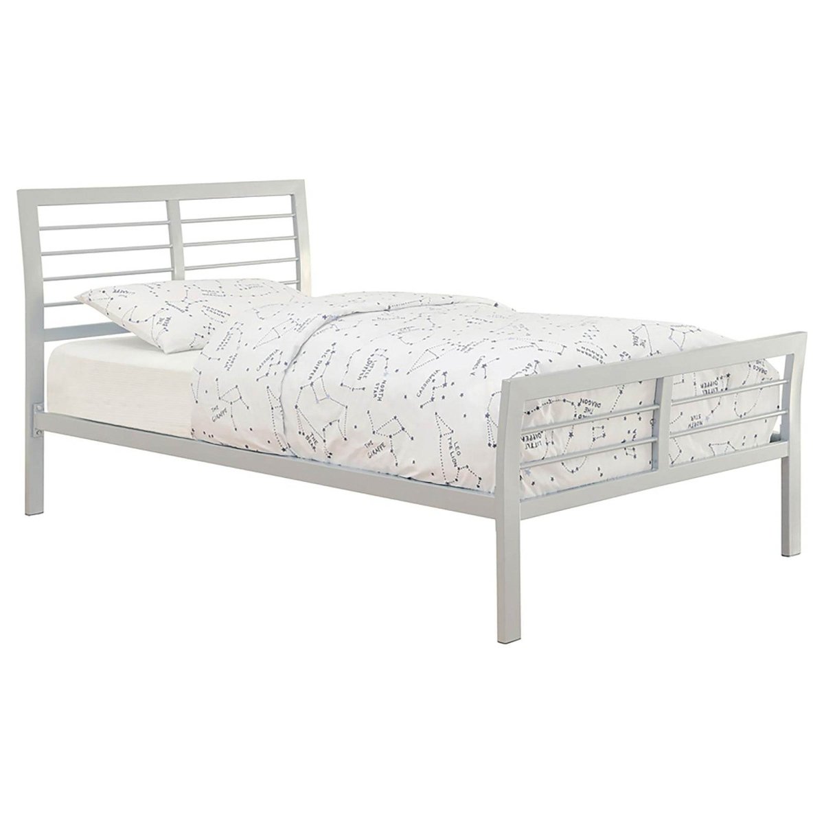 Full Silver Metal Kids Bed Frame - Serenova - Omega Lifestyles