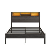 Full Size Metal Wood Storage Bed Frame With Charging Station - Serenova - Omega Lifestyles