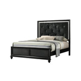 Full Size Modern Glam Black Upholstered Panel Bed - Serenova - Omega Lifestyles