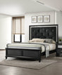 Full Size Modern Glam Black Upholstered Panel Bed - Serenova - Omega Lifestyles