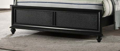 Full Size Modern Glam Black Upholstered Panel Bed - Serenova - Omega Lifestyles