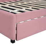 Full Upholstered Linen Daybed With Twin Trundle - Sleep Galleria