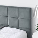 Full Velvet Upholstered Tufted Bed Frame With Armrest - Serenova - Omega Lifestyles