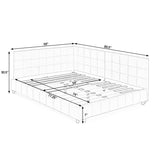 Full Velvet Upholstered Tufted Bed Frame With Armrest - Serenova - Omega Lifestyles