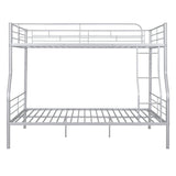 Full XL Over Queen Iron Metal Bunk Bed Silver Finish - Sleep Galleria