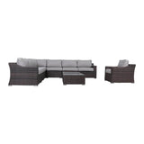 Fully Assembled 10 - Piece Brown Wicker Outdoor Patio Seating Set - Serenova - Omega Lifestyles