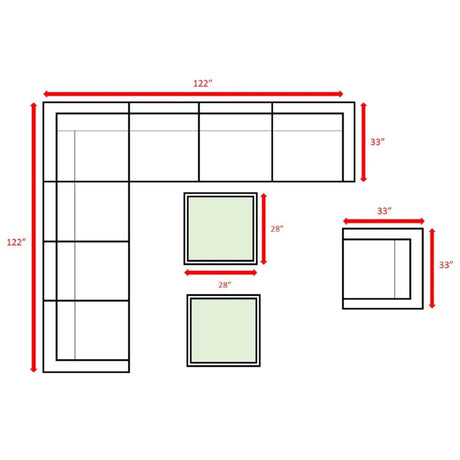 Fully Assembled 10 - Piece Brown Wicker Outdoor Patio Seating Set - Serenova - Omega Lifestyles