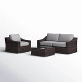 Fully Assembled 4 - Piece Outdoor Wicker Sectional Set - Serenova - Omega Lifestyles