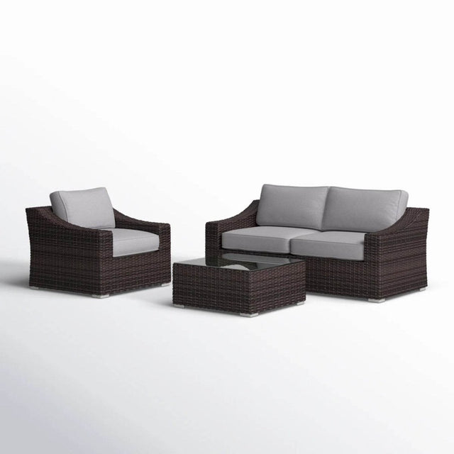 Fully Assembled 4 - Piece Outdoor Wicker Sectional Set - Serenova - Omega Lifestyles