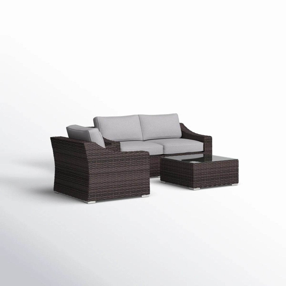 Fully Assembled 4 - Piece Outdoor Wicker Sectional Set - Serenova - Omega Lifestyles