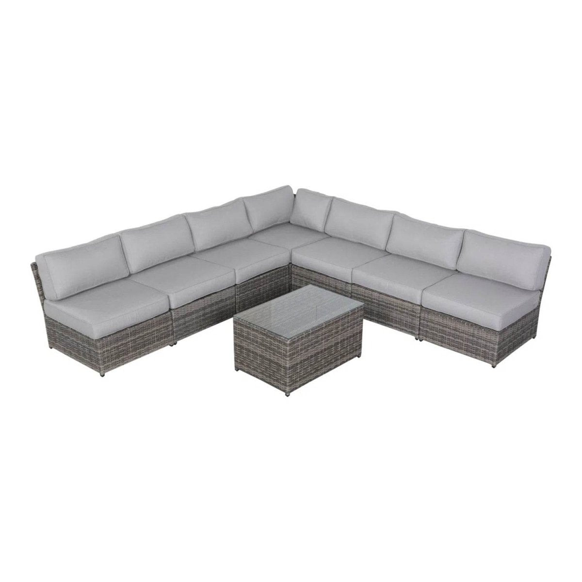 Fully Assembled 6 - Person Gray Wicker Patio Seating Group - Serenova - Omega Lifestyles