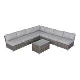 Fully Assembled 6 - Person Gray Wicker Patio Seating Group - Serenova - Omega Lifestyles