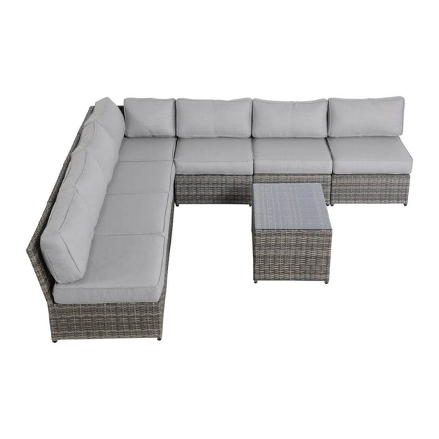 Fully Assembled 6 - Person Gray Wicker Patio Seating Group - Serenova - Omega Lifestyles