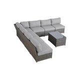 Fully Assembled 6 - Person Gray Wicker Patio Seating Group - Serenova - Omega Lifestyles
