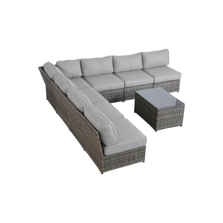 Fully Assembled 6 - Person Gray Wicker Patio Seating Group - Serenova - Omega Lifestyles