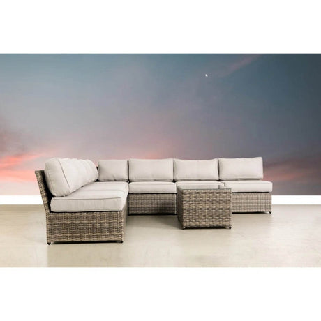 Fully Assembled 6 - Person Gray Wicker Patio Seating Group - Serenova - Omega Lifestyles