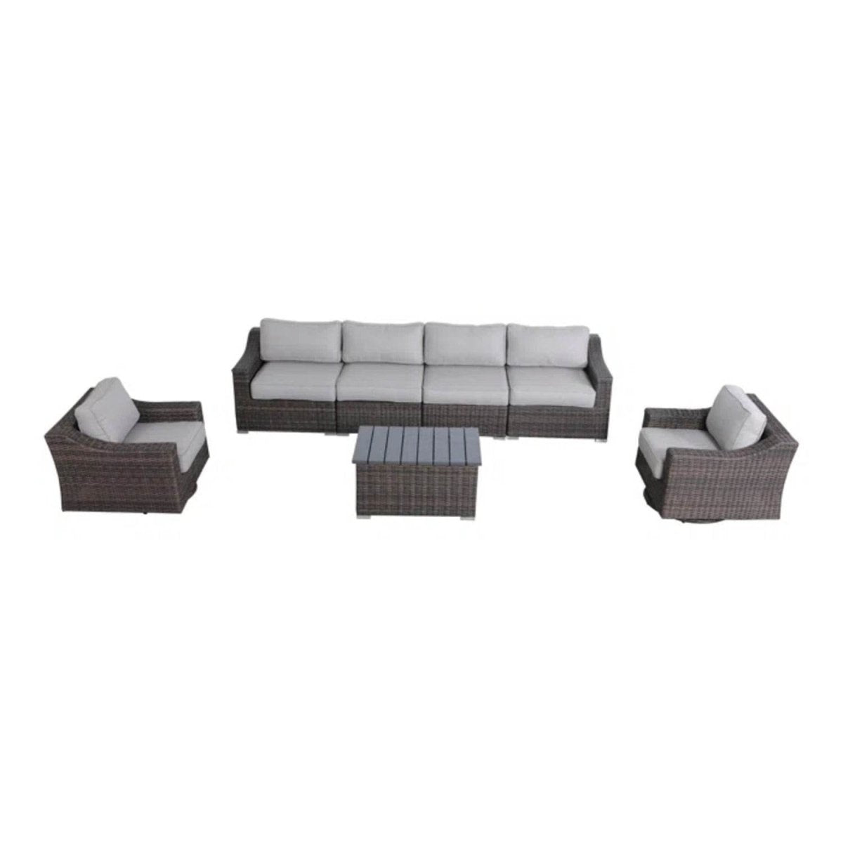 Fully Assembled 6 - Piece Outdoor Wicker Patio Sofa Set - Serenova - Omega Lifestyles