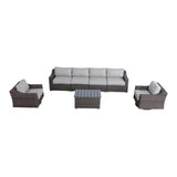 Fully Assembled 6 - Piece Outdoor Wicker Patio Sofa Set - Serenova - Omega Lifestyles