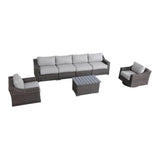 Fully Assembled 6 - Piece Outdoor Wicker Patio Sofa Set - Serenova - Omega Lifestyles