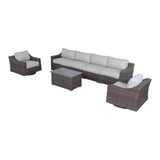 Fully Assembled 6 - Piece Outdoor Wicker Patio Sofa Set - Serenova - Omega Lifestyles