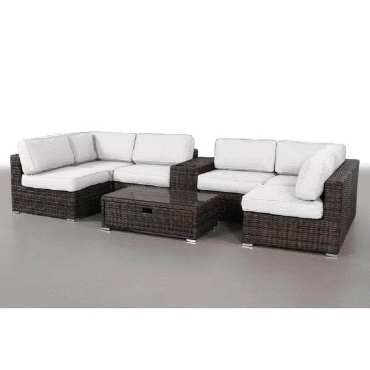 Fully Assembled Espresso Rattan Patio Seating Group - Serenova - Omega Lifestyles