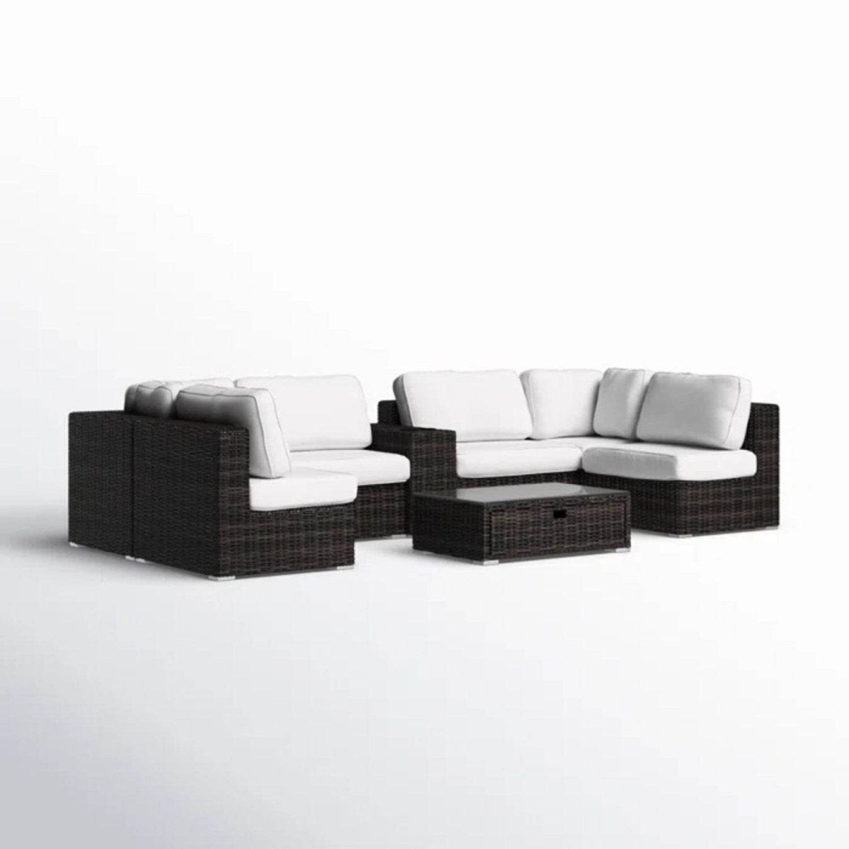 Fully Assembled Espresso Rattan Patio Seating Group - Serenova - Omega Lifestyles