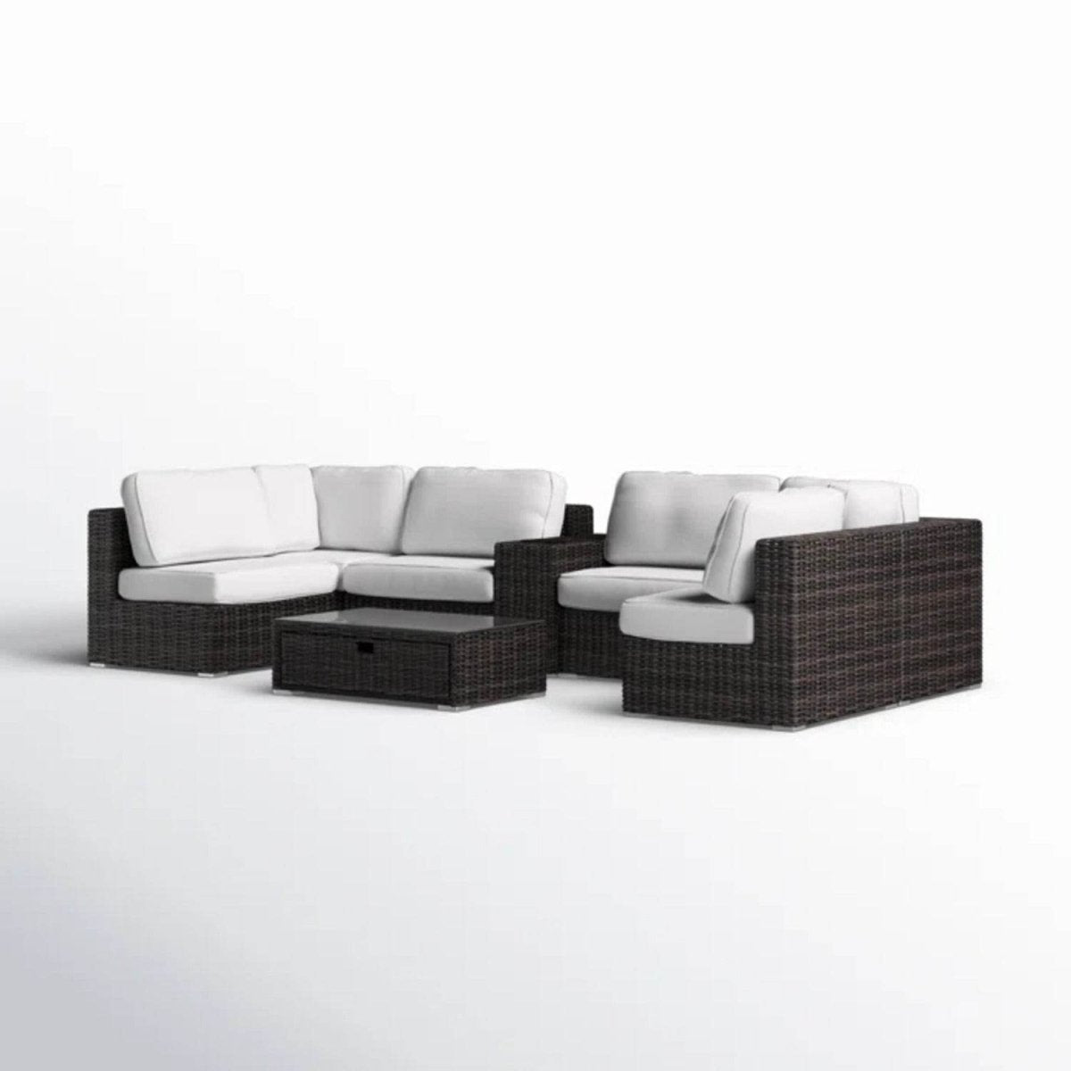 Fully Assembled Espresso Rattan Patio Seating Group - Serenova - Omega Lifestyles