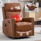Genuine Leather Medium - Firm Heat Massage Recliner Chair - Serenova - Omega Lifestyles