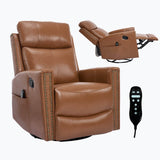 Genuine Leather Medium - Firm Heat Massage Recliner Chair - Serenova - Omega Lifestyles