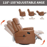 Genuine Leather Medium - Firm Heat Massage Recliner Chair - Serenova - Omega Lifestyles