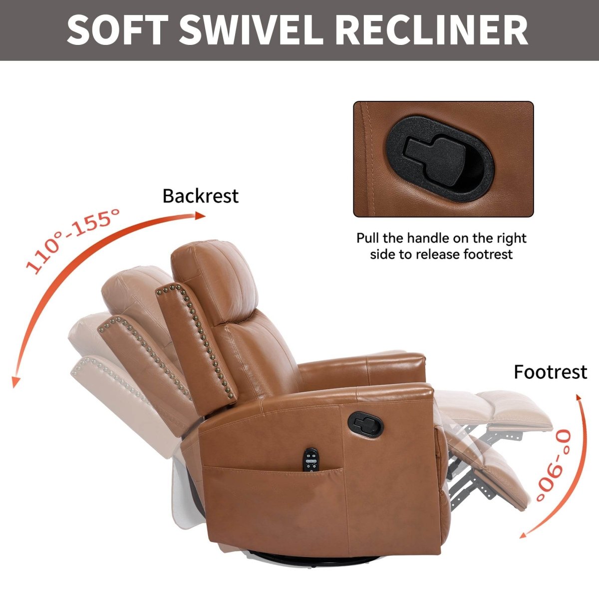 Genuine Leather Medium - Firm Heat Massage Recliner Chair - Serenova - Omega Lifestyles
