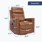 Genuine Leather Medium - Firm Heat Massage Recliner Chair - Serenova - Omega Lifestyles