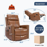 Genuine Leather Medium - Firm Heat Massage Recliner Chair - Serenova - Omega Lifestyles