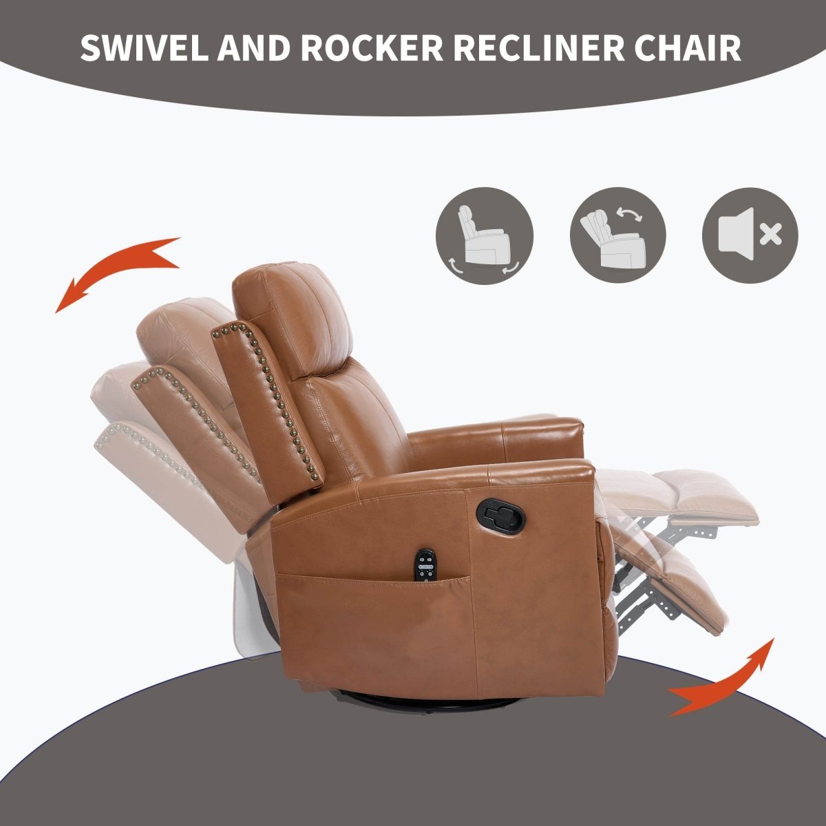 Genuine Leather Medium - Firm Heat Massage Recliner Chair - Serenova - Omega Lifestyles