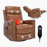 Genuine Leather Medium - Firm Heat Massage Recliner Chair - Serenova - Omega Lifestyles