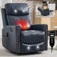 Genuine Leather Medium - Firm Heat Massage Swivel Recliner Chair - Serenova - Omega Lifestyles