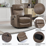 Genuine Leather Medium - Firm Heat Massage Swivel Recliner Chair - Serenova - Omega Lifestyles