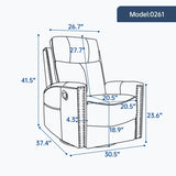 Genuine Leather Medium - Firm Heat Massage Swivel Recliner Chair - Serenova - Omega Lifestyles