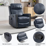 Genuine Leather Medium - Firm Heat Massage Swivel Recliner Chair - Serenova - Omega Lifestyles