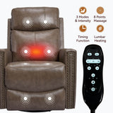 Genuine Leather Medium - Firm Heat Massage Swivel Recliner Chair - Serenova - Omega Lifestyles