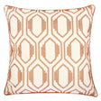 Geometric Embroidered Cotton Throw Pillow Rust Accent - Serenova - Omega Lifestyles