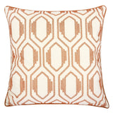Geometric Embroidered Cotton Throw Pillow Rust Accent - Serenova - Omega Lifestyles