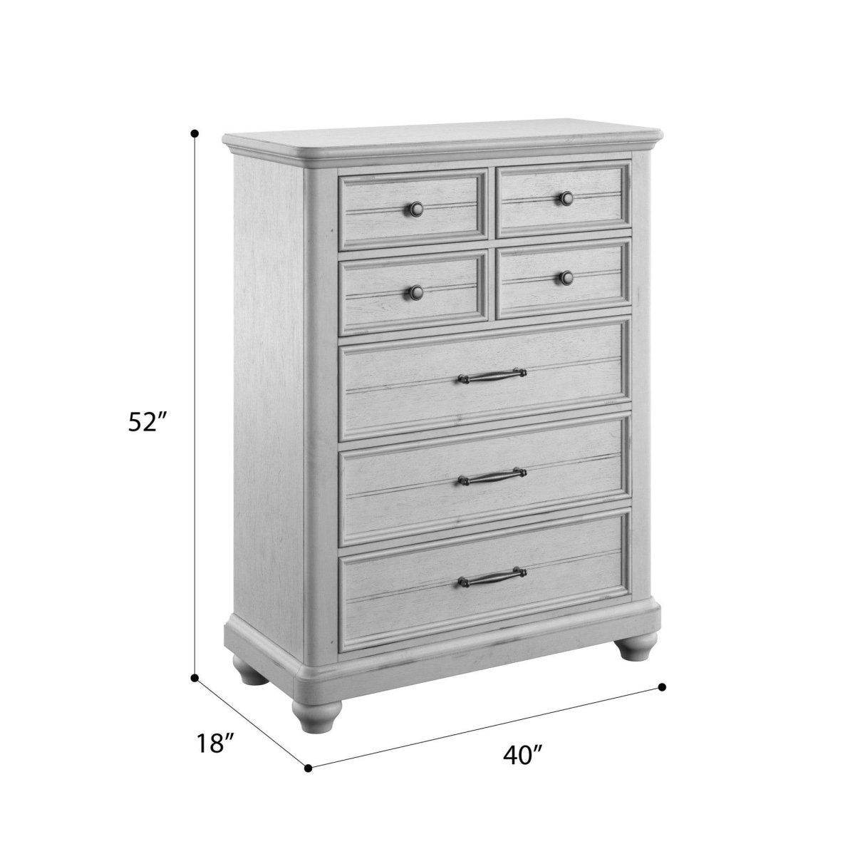 Gray Engineered Wood 7 - Drawer Chest Storage Dresser - Serenova - Omega Lifestyles