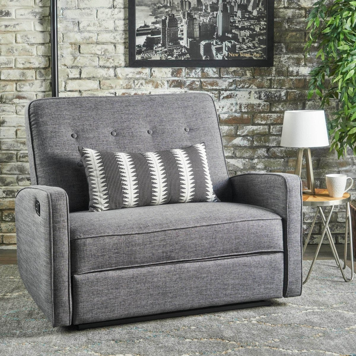 Gray Fabric Manual Recliner With Spacious Comfort - Serenova - Omega Lifestyles
